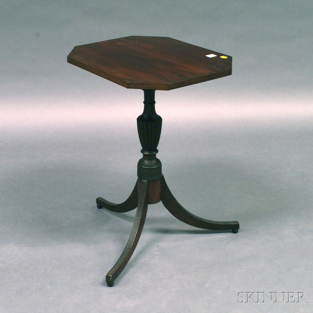 Appraisal: Federal Mahogany Octagonal-top Candlestand New England early th century the