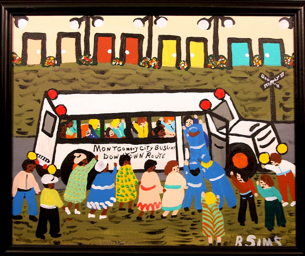 Appraisal: Outsider Art Bernice Sims Montgomery Bus Riot Rosa Parks on