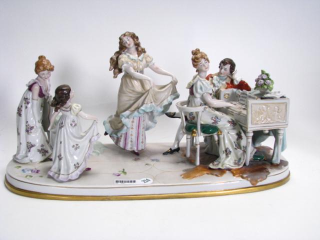 Appraisal: Dresden porcelain figural grouping mid late th century reproduction of