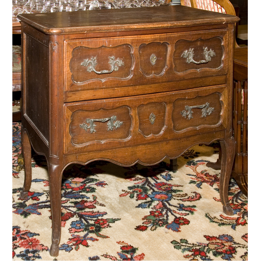 Appraisal: Provincial Louis XV Style Walnut Commode Height inches width inches