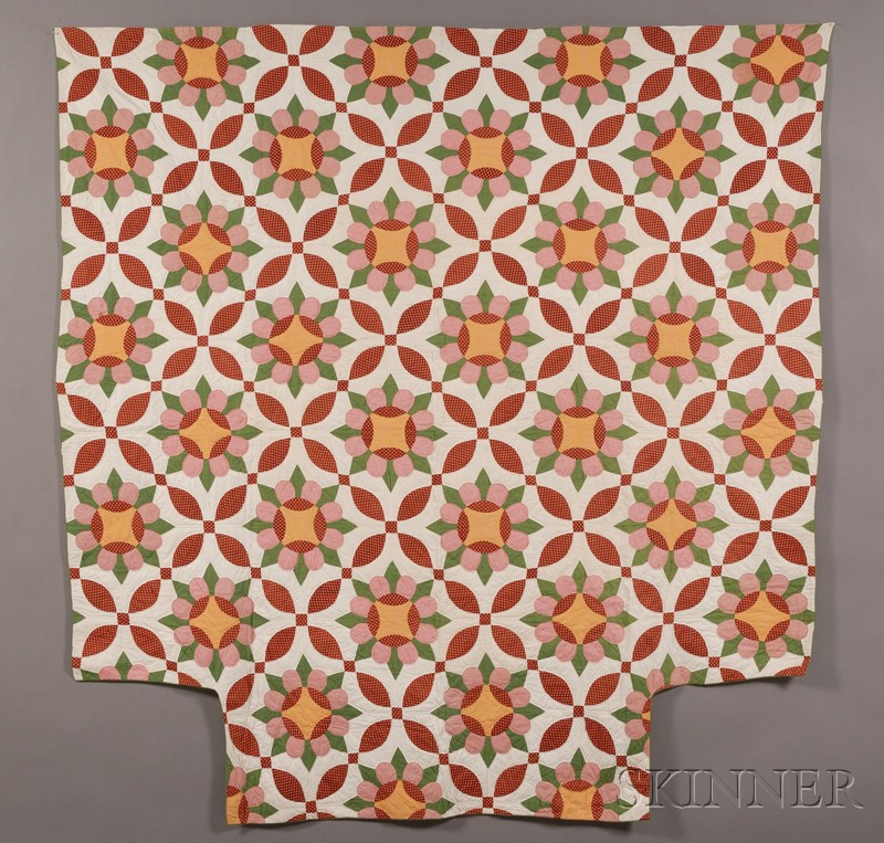 Appraisal: Pieced and Cotton Floral Medallion Quilt Pennsylvania late th century