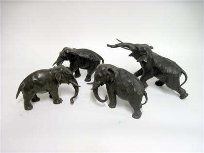 Appraisal: Four Japanese bronze elephants late th century