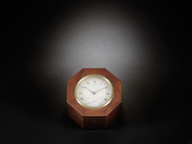 Appraisal: A rare late th century mahogany one day marine chronometer