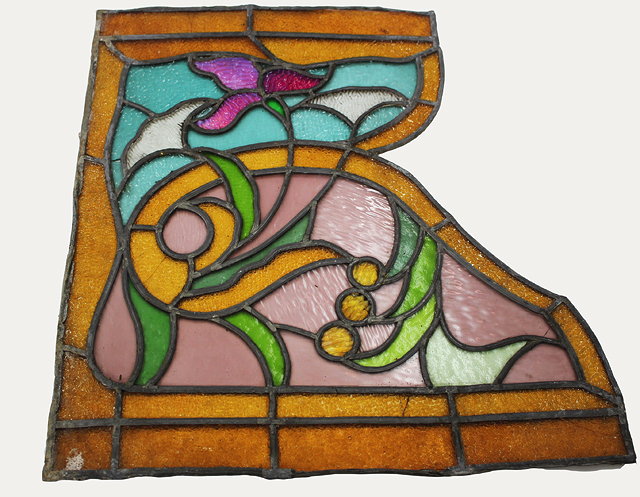 Appraisal: FOUR LATE TH EARLY TH CENTURY STAINED GLASS PANELS with