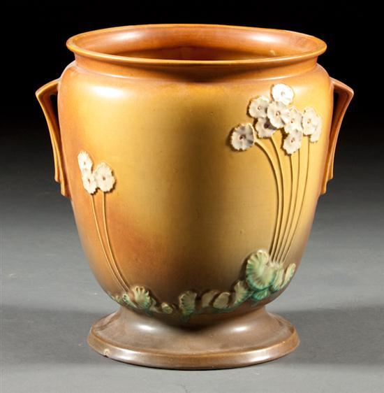 Appraisal: Roseville art pottery jardiniere in the Primrose pattern second quarter-