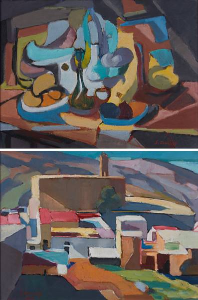 Appraisal: Saliba Douaihy Lebanese - Untitled Landscape Untitled Still Life first