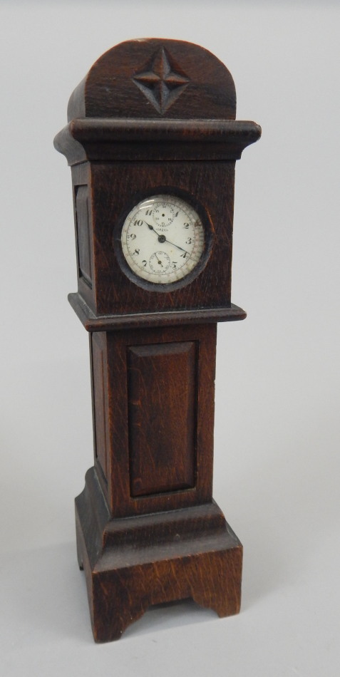 Appraisal: An early thC oak watch stand modelled in the form