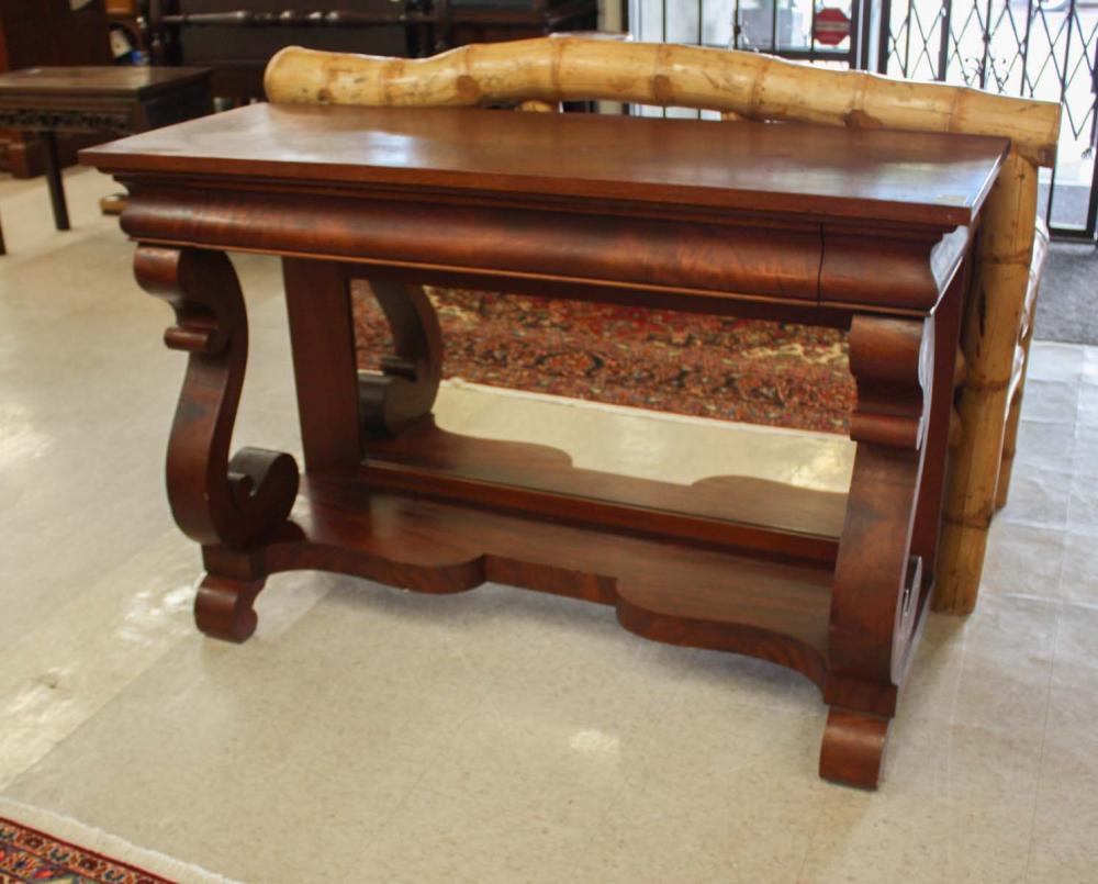 Appraisal: EMPIRE REVIVAL MAHOGANY CONSOLE TABLE Berkey Gay Furniture Co Grand