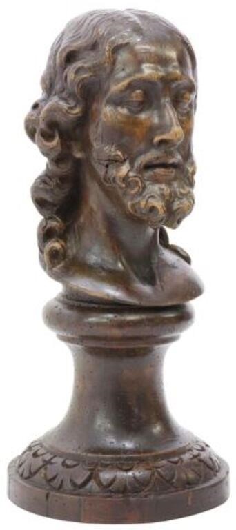 Appraisal: Continental carved wood sculpture Bust of Christ th th c