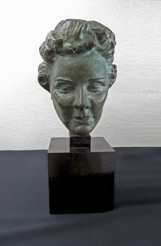 Appraisal: BRONZE PORTRAIT BUST RINGLING STUDENT '' h affixed to black