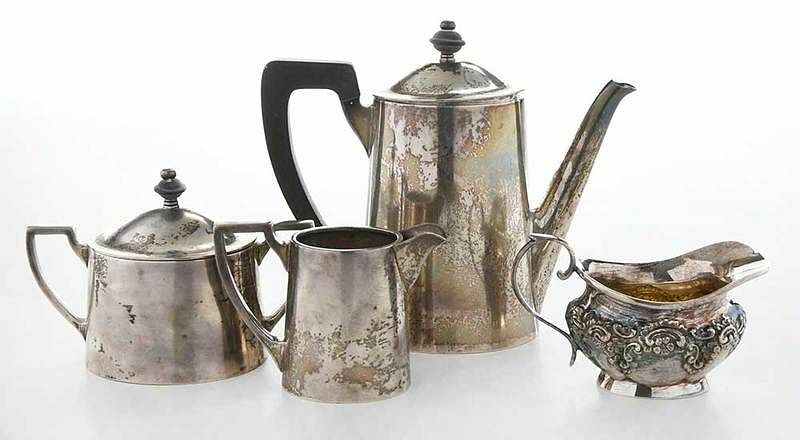 Appraisal: Three Pieces Sterling Coffee Service Extra Creamer American th century