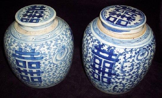 Appraisal: A near pair of th Century Chinese pottery storage jars