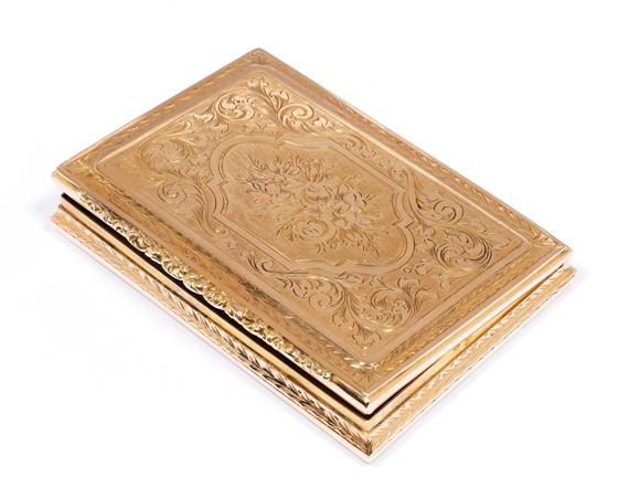 Appraisal: GOLD BUSINESS CARD CASE Pest - Yellow gold g Elegant