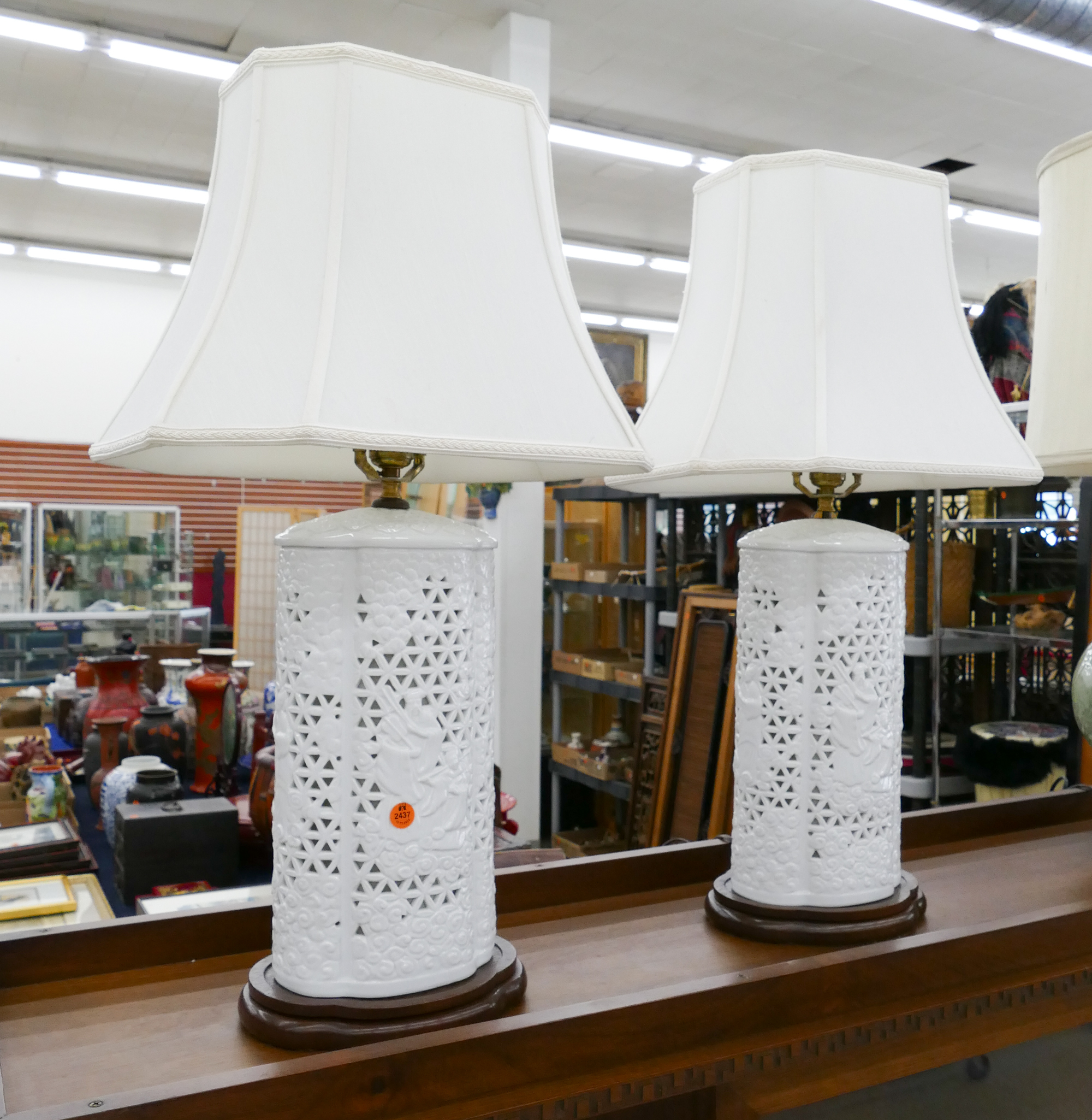 Appraisal: Pair Chinese Blac de Chine Table Lamps- ''