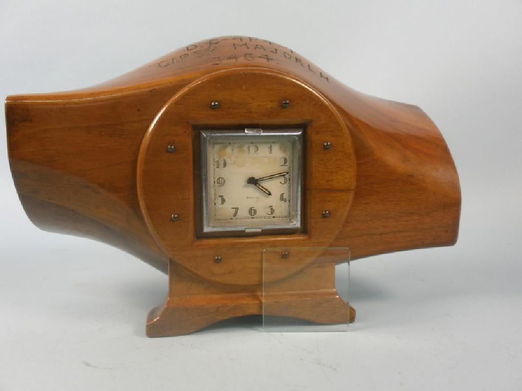 Appraisal: An Art Deco style mantel clock made from a gypsy