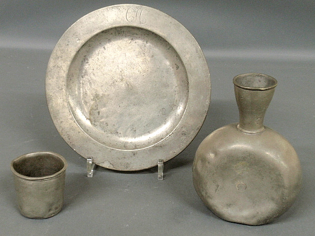 Appraisal: - Group of early pewter TI plate with London touchmark