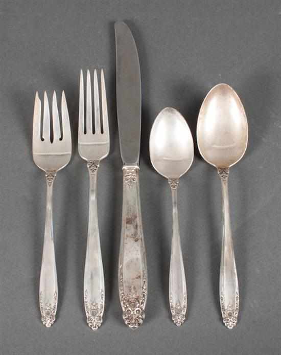 Appraisal: American sterling silver -piece partial flatware set in the ''Prelude''