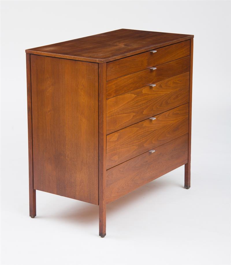 Appraisal: CHEST OF DRAWERS FLORENCE KNOLL FOR KNOLL 's Walnut walnut