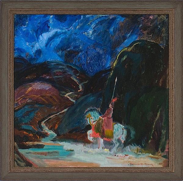 Appraisal: MYTHOLOGICAL TWILIGHT SCENE BY KNUTE HELDNER SWEDISH AMERICAN - Oil