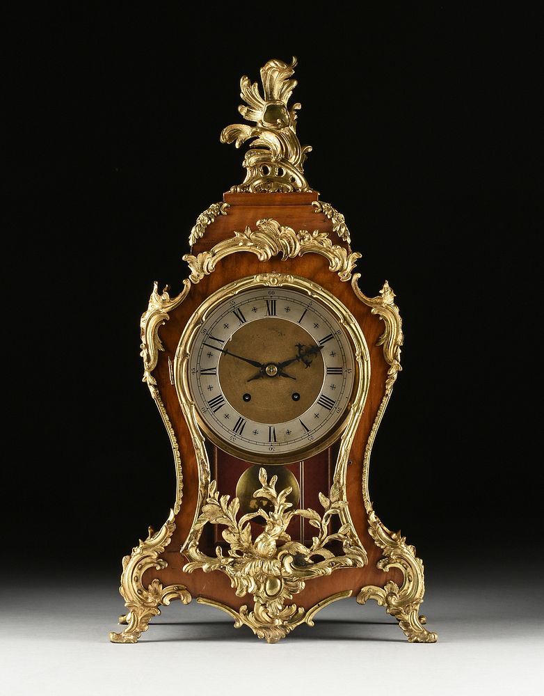 Appraisal: A LOUIS XV STYLE ORMOLU MOUNTED KINGWOOD BRACKET CLOCK LATE