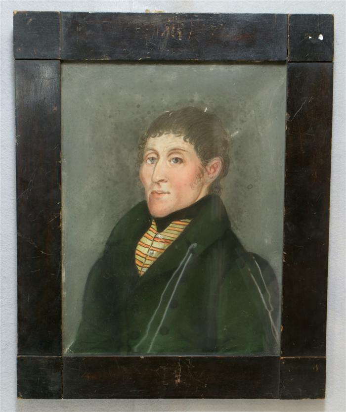 Appraisal: German School th c mixed media portrait of a gentleman