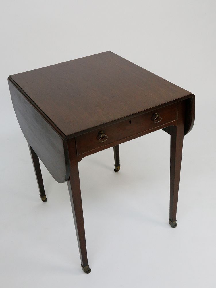 Appraisal: English Mahogany Diminutive Pembroke Table circa English Mahogany Diminutive Pembroke