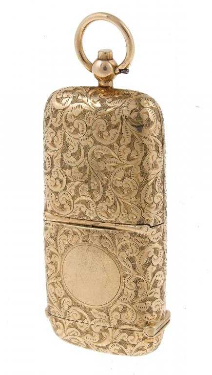 Appraisal: AN EDWARD VII CT GOLD VESTA AND SOVEREIGN CASE engraved