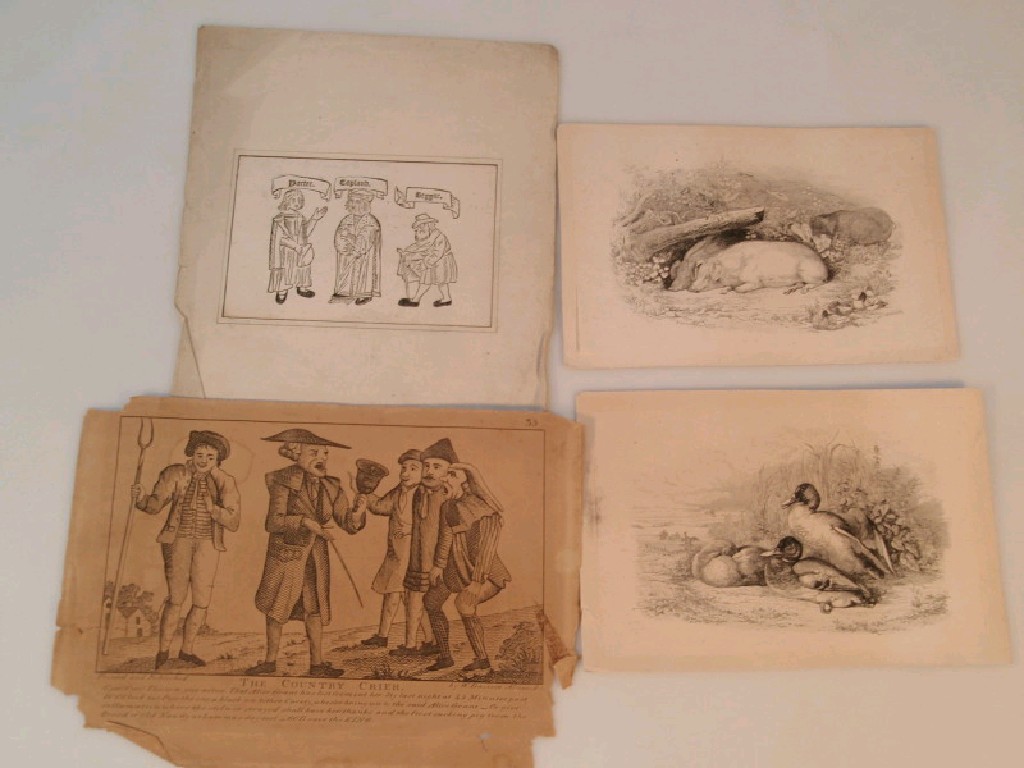 Appraisal: A collection of wood cut engravings and other antiquarian engravings