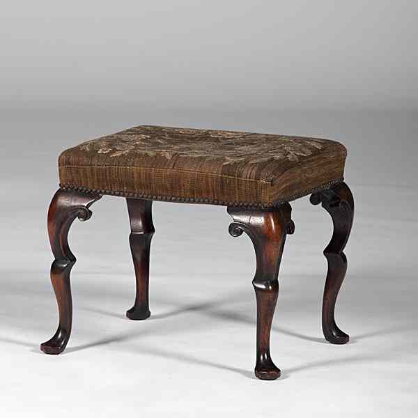 Appraisal: Irish Needlepoint Foot Stool Irish th century A mahogany foot