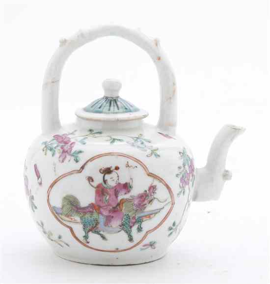 Appraisal: A Chinese Famille Rose Porcelain Teapot the body containing two