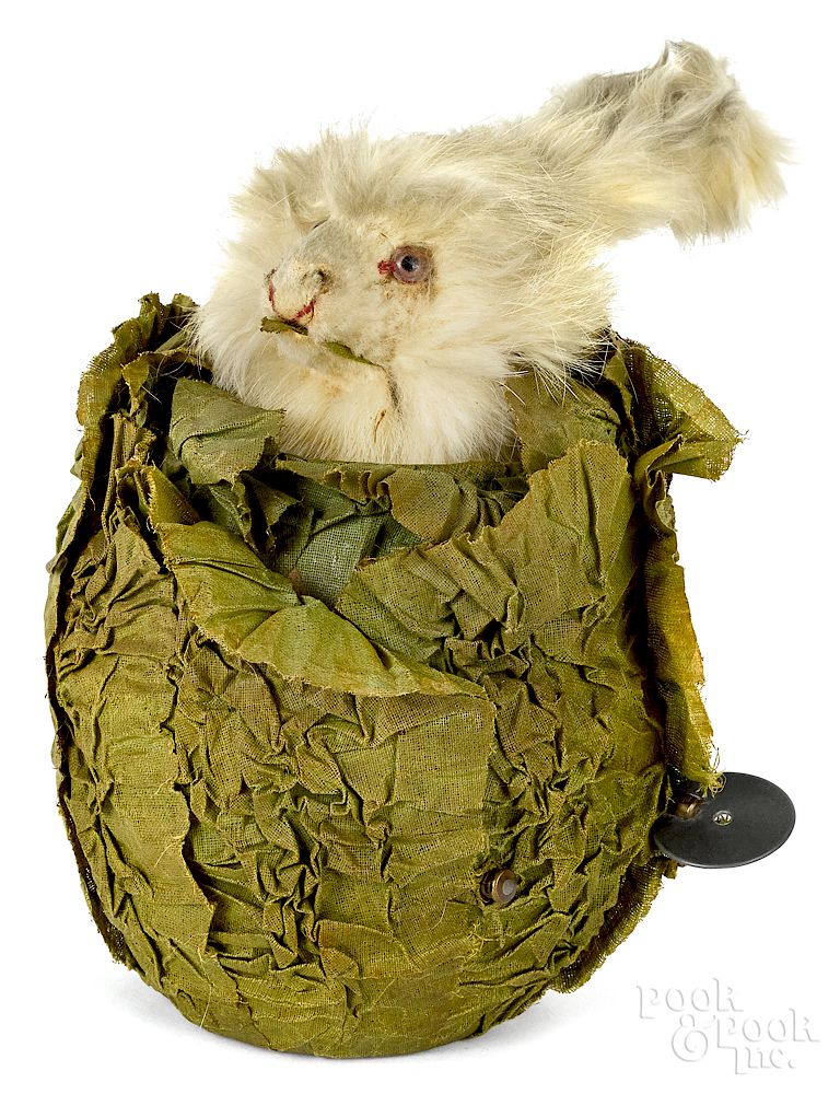 Appraisal: Musical rabbit in cabbage clockwork automaton French Decamps musical rabbit