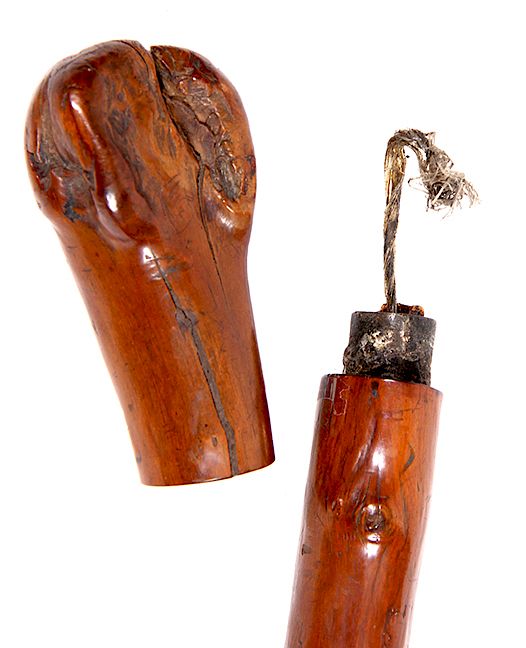 Appraisal: Torch Lamp Cane- Ca - Nice original patina on a