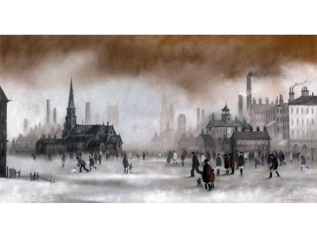 Appraisal: BRIAN SHIELDS BRAAQ - MONOCHROME CHALK DRAWING IN SHADES OF