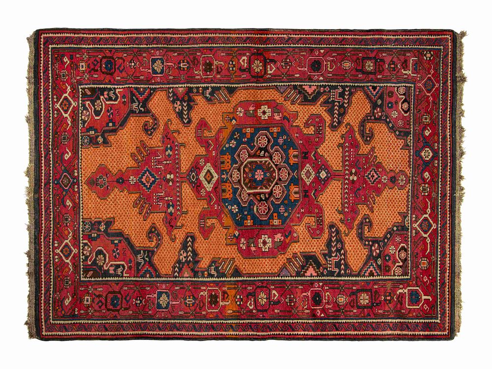 Appraisal: A Caucasian Kuba Wool Rug with Macrame Ends A Caucasian