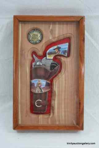 Appraisal: John Wayne Comm Faux Revolver Shadow BoxFrom an estate is