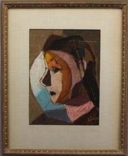 Appraisal: Signed th C Mixed Media Portrait of a Woman Signed