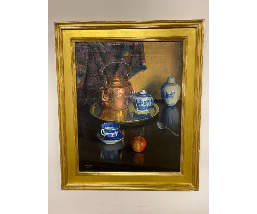 Appraisal: Harry Brick Philadelphia PA oil on canvas still life signed