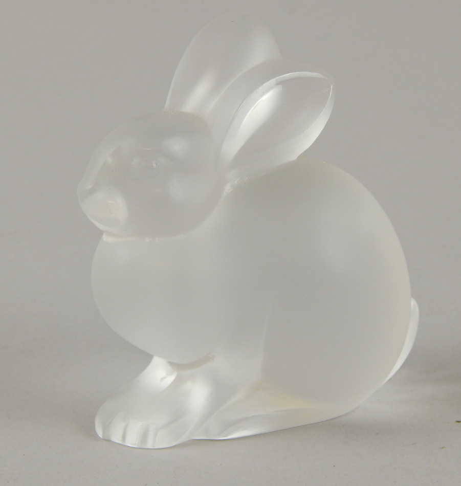 Appraisal: A modern Lalique France frosted glass figure of a hare