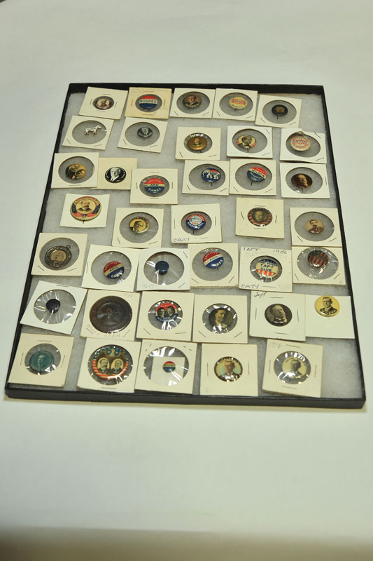 Appraisal: GROUP OF POLITICAL MEMEROBILIA Mostly campaign buttons for Wilson and