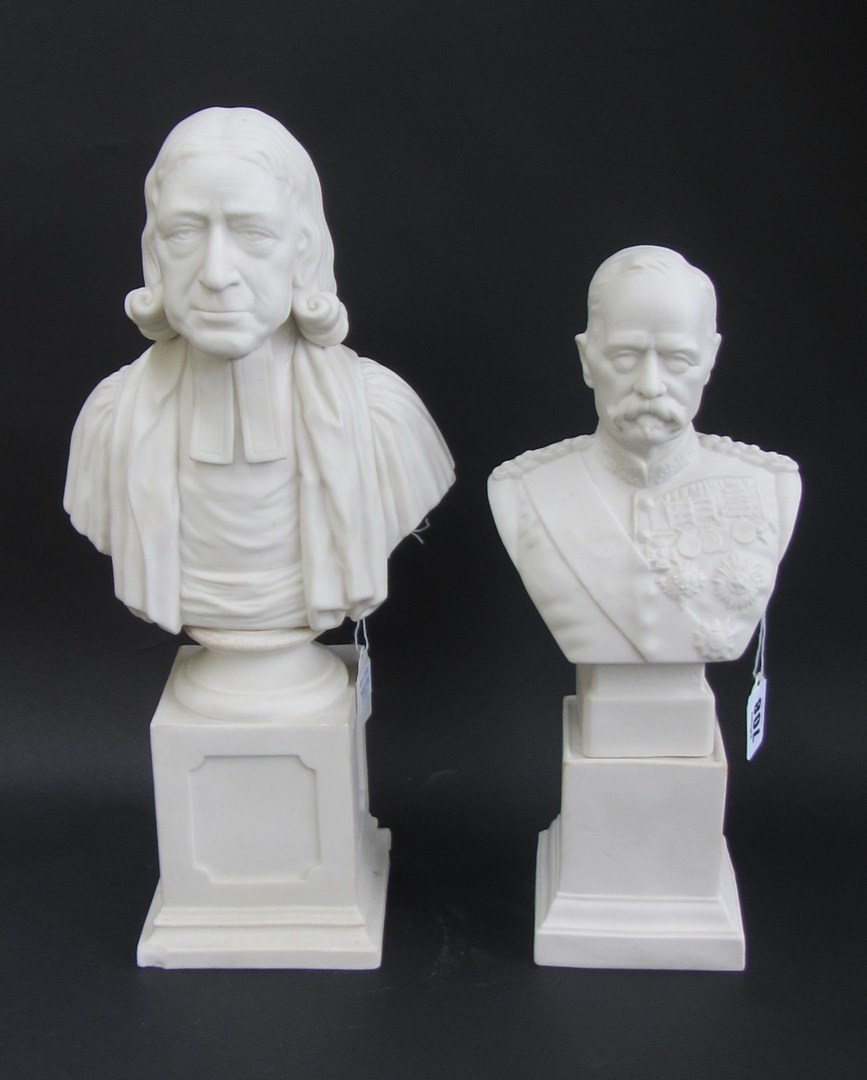 Appraisal: A Robinson and Leadbeater parian bust of 'Lord Roberts' raised