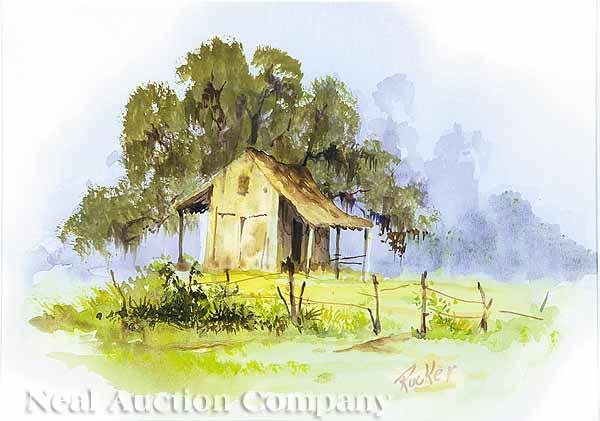 Appraisal: Robert Rucker American Louisiana - Lone Shanty watercolor on paper