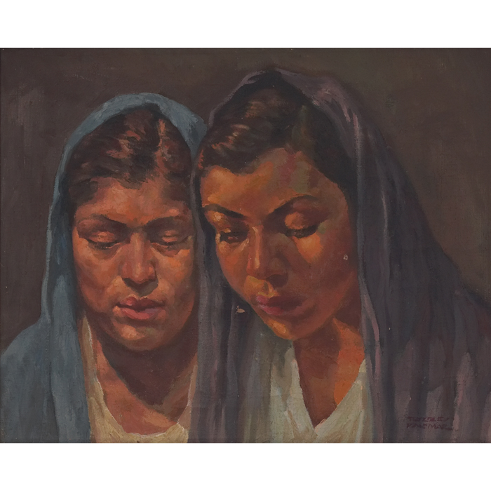 Appraisal: Artist Unknown American th century ''Two Women '' c oil