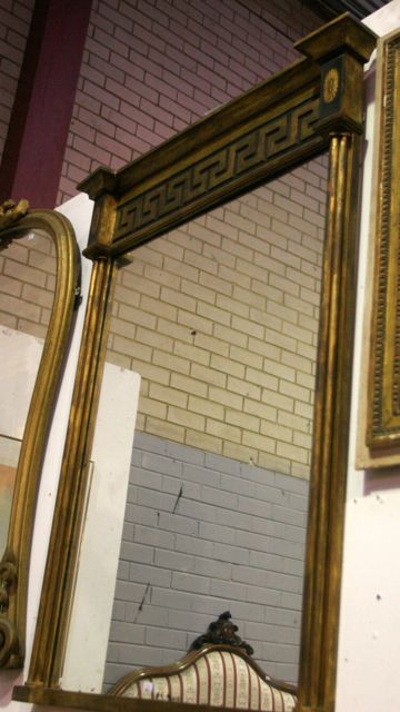 Appraisal: A Regency style gilt pier mirror th century cm wide