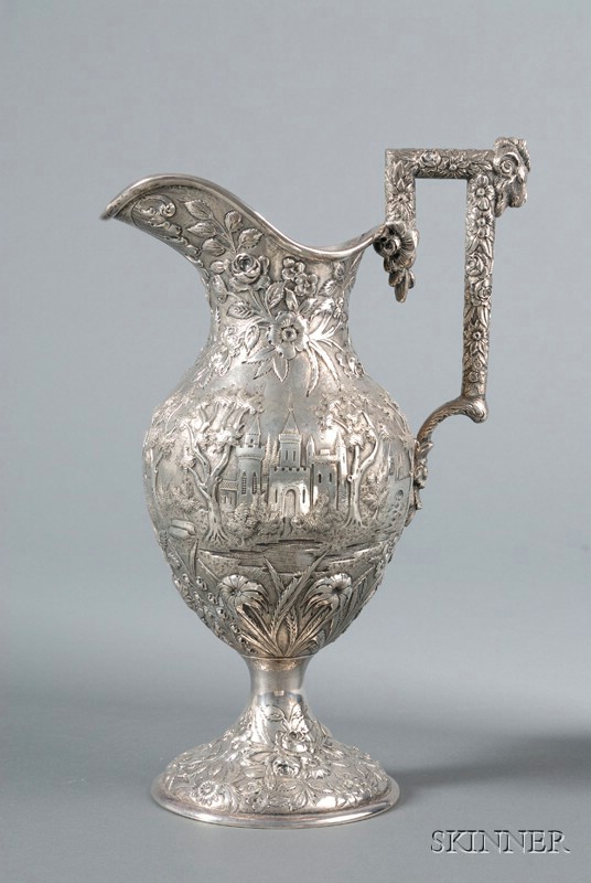 Appraisal: Baltimore Sterling Repousse Ewer early th century made by A