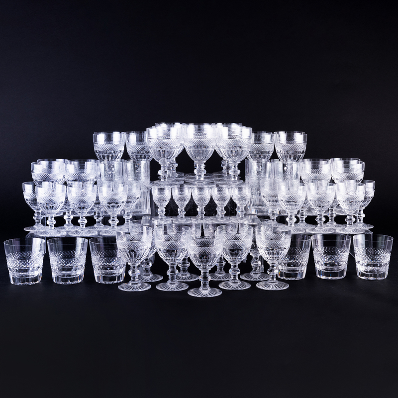 Appraisal: Str Louis Cut Glass Stemware Service With acid stamp Comprising