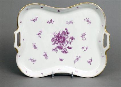 Appraisal: Berlin KPM Porcelain Two-Handled Tray with Floral Decoration Marked with