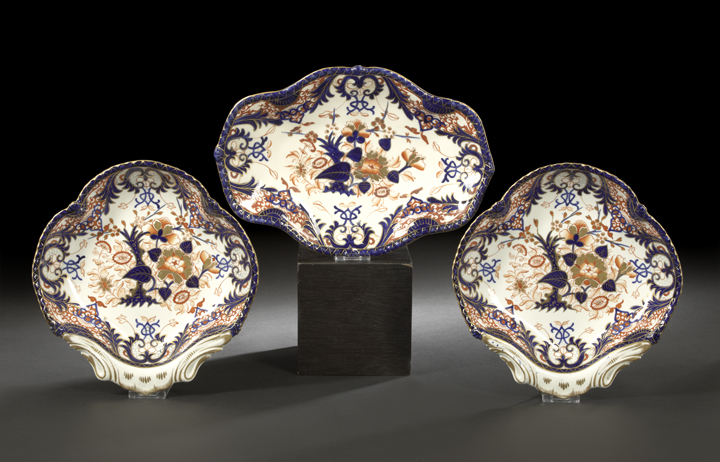 Appraisal: Three George IV Derby Porcelain Dishes in the Old Japan