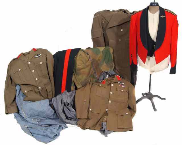 Appraisal: A GROUP OF VARIOUS MILITARY UNIFORMS Flight overalls and related