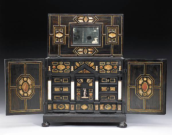 Appraisal: An Italian Baroque hardstone mounted table cabinet late th early