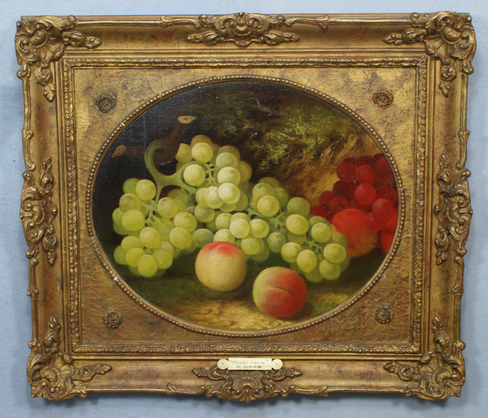 Appraisal: Oval oil on board signed A Ward titled Fresh Fruit